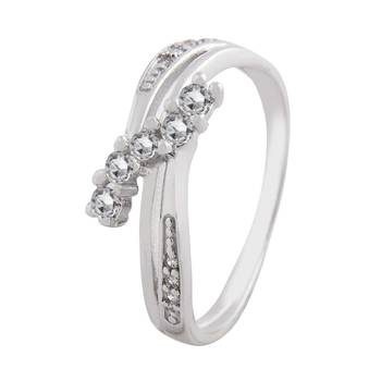 Shiny White CZ Silver Finger Ring-FRL011 1