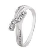 Shiny White CZ Silver Finger Ring-FRL011