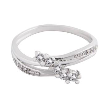 Shiny White CZ Silver Finger Ring-FRL011 2