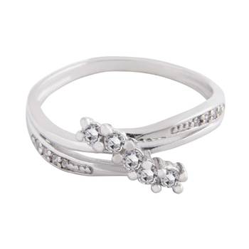 Shiny White CZ Silver Finger Ring-FRL011 3