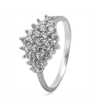 Classy White Zircon Silver Ring-FRL021 1