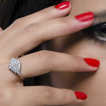 Classy White Zircon Silver Ring-FRL021 4
