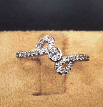 Comely American Diamond Studded Silver Ring-FRL029 1