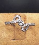Comely American Diamond Studded Silver Ring-FRL029