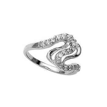 Elegant White CZ Silver Finger Ring-FRL035 1