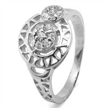Designer CZ Silver Finger Ring-FRL042 1