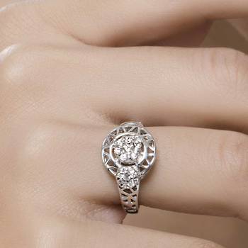 Designer CZ Silver Finger Ring-FRL042 3