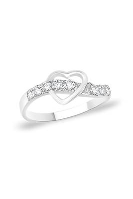 Spectacular Heart CZ Silver Finger Ring-FRL049 1