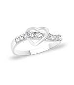 Spectacular Heart CZ Silver Finger Ring-FRL049