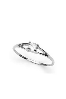 Pretty White CZ Silver Finger Ring-FRL055 1