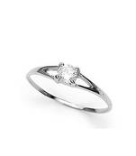 Pretty White CZ Silver Finger Ring-FRL055