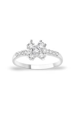 Magnetic White CZ Silver Finger Ring-FRL056 1