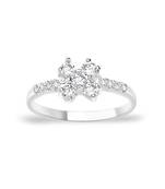 Magnetic White CZ Silver Finger Ring-FRL056