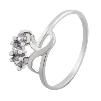 Lovely Zircon Silver Finger Ring-FRL058 1