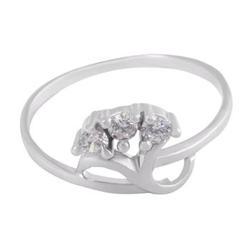 Lovely Zircon Silver Finger Ring-FRL058 2