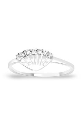 Sparkling White Zircon Silver Finger Ring-FRL061 1