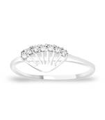 Sparkling White Zircon Silver Finger Ring-FRL061