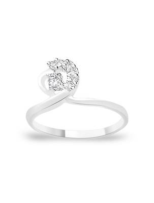 Splendid White Zircon Silver Finger Ring-FRL068 1