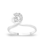 Splendid White Zircon Silver Finger Ring-FRL068