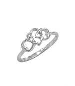 Triple Hearts Silver Finger Ring-FRL083