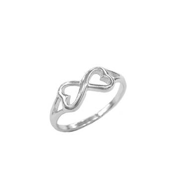 Double Hearts Silver Finger Ring-FRL084 1
