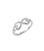 Double Hearts Silver Finger Ring-FRL084