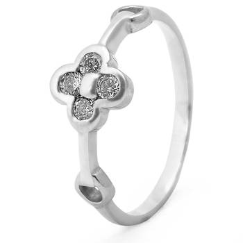 Lovely White Zircon Silver Finger Ring-FRL089 1