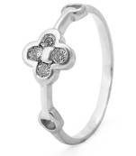 Lovely White Zircon Silver Finger Ring-FRL089