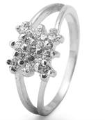 Graceful White Zircon Silver Finger Ring-FRL092