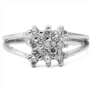 Graceful White Zircon Silver Finger Ring-FRL092 3