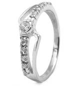 Classy White CZ Silver Finger Ring-FRL093