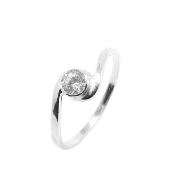 Ideal White CZ Silver Finger Ring-FRL104 1