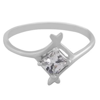 Fabulous White Zircon Silver Finger Ring-FRL108 1