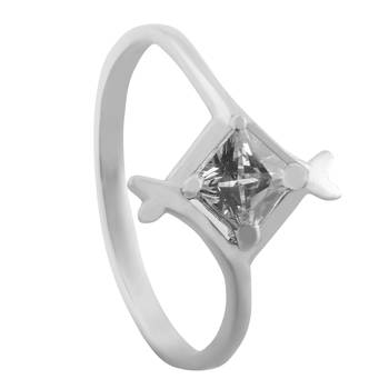 Fabulous White Zircon Silver Finger Ring-FRL108 2