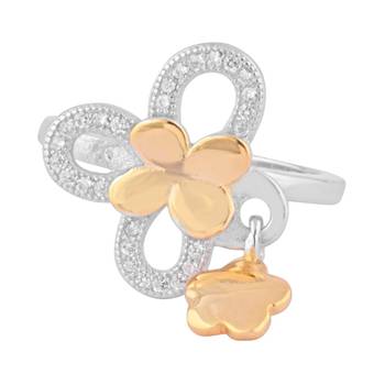 Flower Design Hanging Charm Ring-FRL122 2