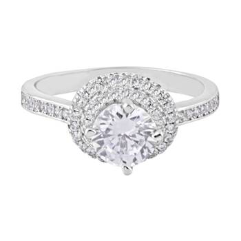 Majestic White Zircon Sterling Silver Finger Ring-FRL129 1