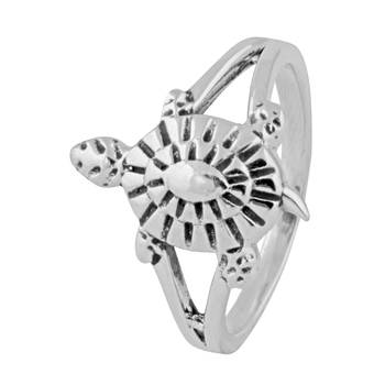 Tortoise Sterling Silver Finger Ring-FRL141 1