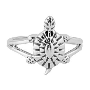 Tortoise Sterling Silver Finger Ring-FRL141 2