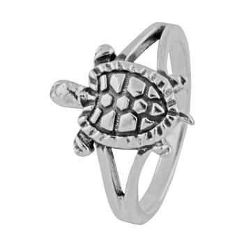 Tortoise Sterling Silver Finger Ring-FRL142 1