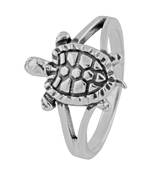 Tortoise Sterling Silver Finger Ring-FRL142