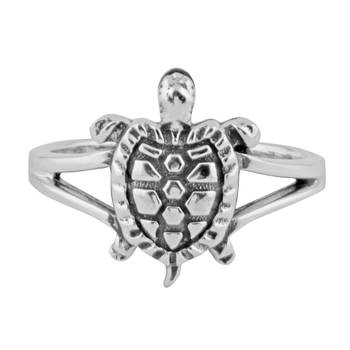 Tortoise Sterling Silver Finger Ring-FRL142 2