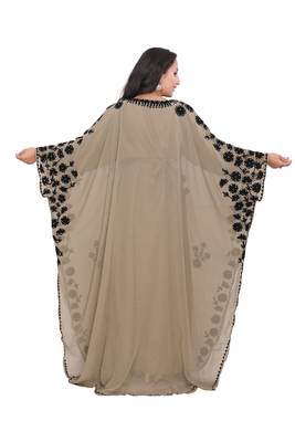 Moroccan Dubai Kaftan Evening Royal Show in Image Georgette dress  Aari Stone Work  5