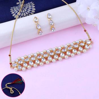 Nm Creation  Gold Plated  Choker Set  Traditional Jewellery Set For Women Girls 1
