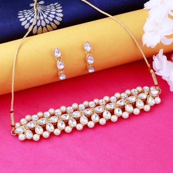 Nm Creation  Gold Plated  Choker Set  Traditional Jewellery Set For Women Girls 2