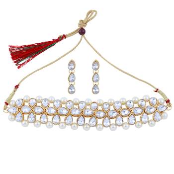Nm Creation  Gold Plated  Choker Set  Traditional Jewellery Set For Women Girls 3