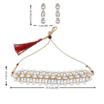 Nm Creation  Gold Plated  Choker Set  Traditional Jewellery Set For Women Girls 4
