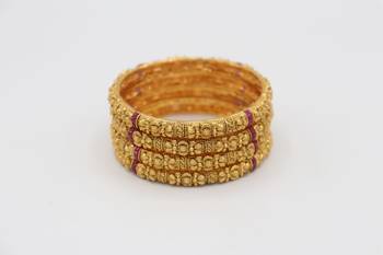Gold Plated Designer Bangle Set of 4 3
