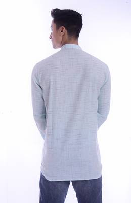 Blue plain cotton men-kurtas 2