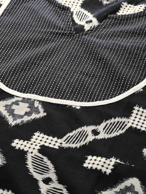 Myshka Women's Black Cotton Printed Half Sleeve Casual Anarkali Kurta 4