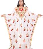 Moroccan Dubai Kaftan Evening Royal Blue Georgette Aari Stone Work 